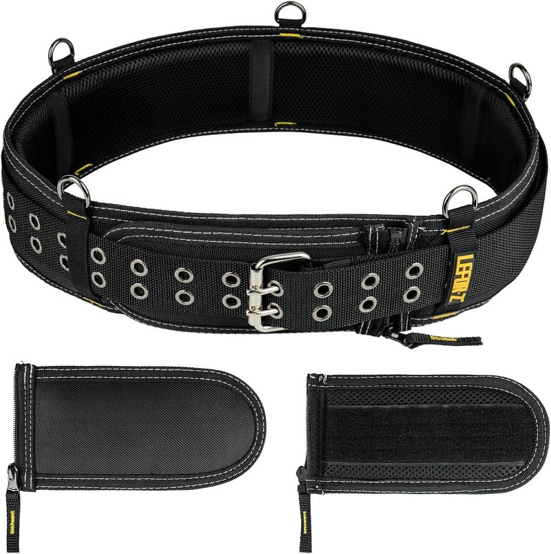 LEFORZ Padded Tool Belt,4-Inch Heavy Duty Tool Belts for Men with 5 Suspenders Ring,Work Belts for Electrician,Carpenter,Construction,Utility Belt,Adjustable Waist 34''-47''(Pouch not Included) - Image 1